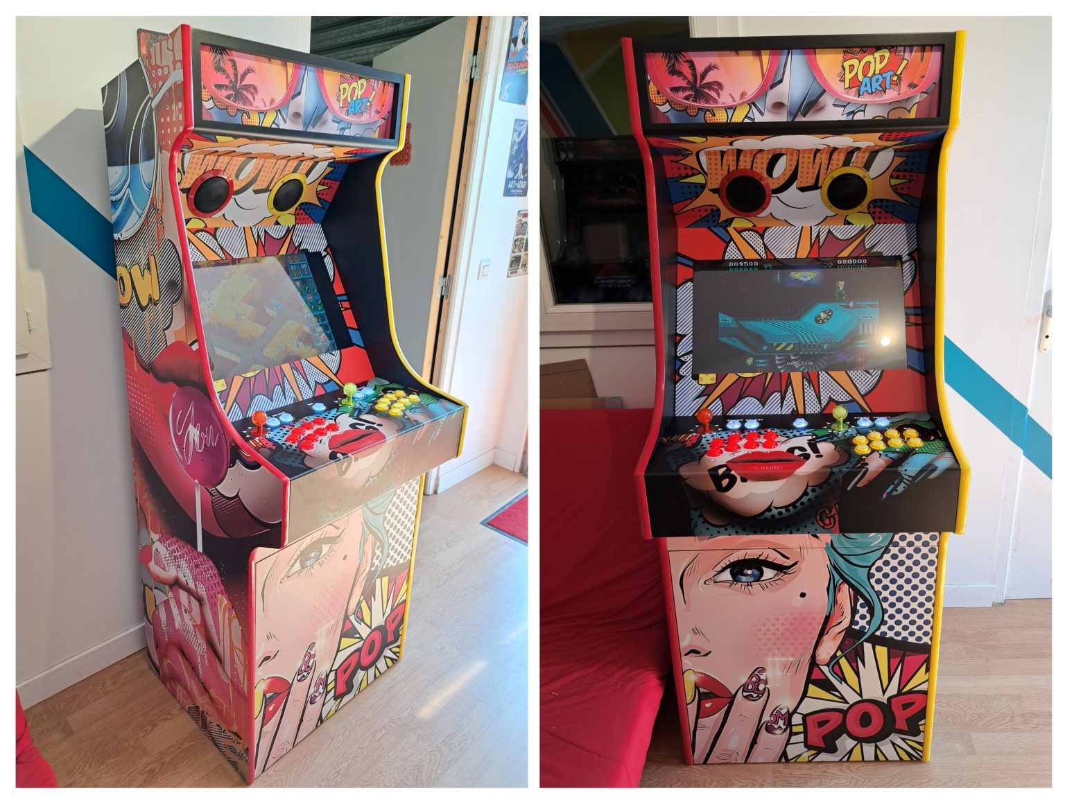 Borne d'arcade POP ART STICKERD - Une borne arcade pop'art