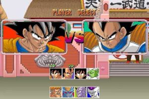 Ecran de sélection des personnages du jeu Dragon Ball Z sur borne arcade
