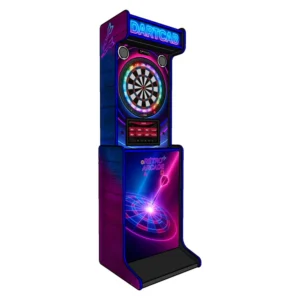 Dartcab Rétro Arcade particulier, borne de fléchettes connectée, vue 3D côté gauche