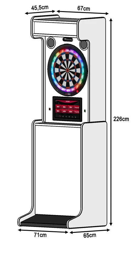 Dimensions du Dartcab particulier complet avec modules haut et bas