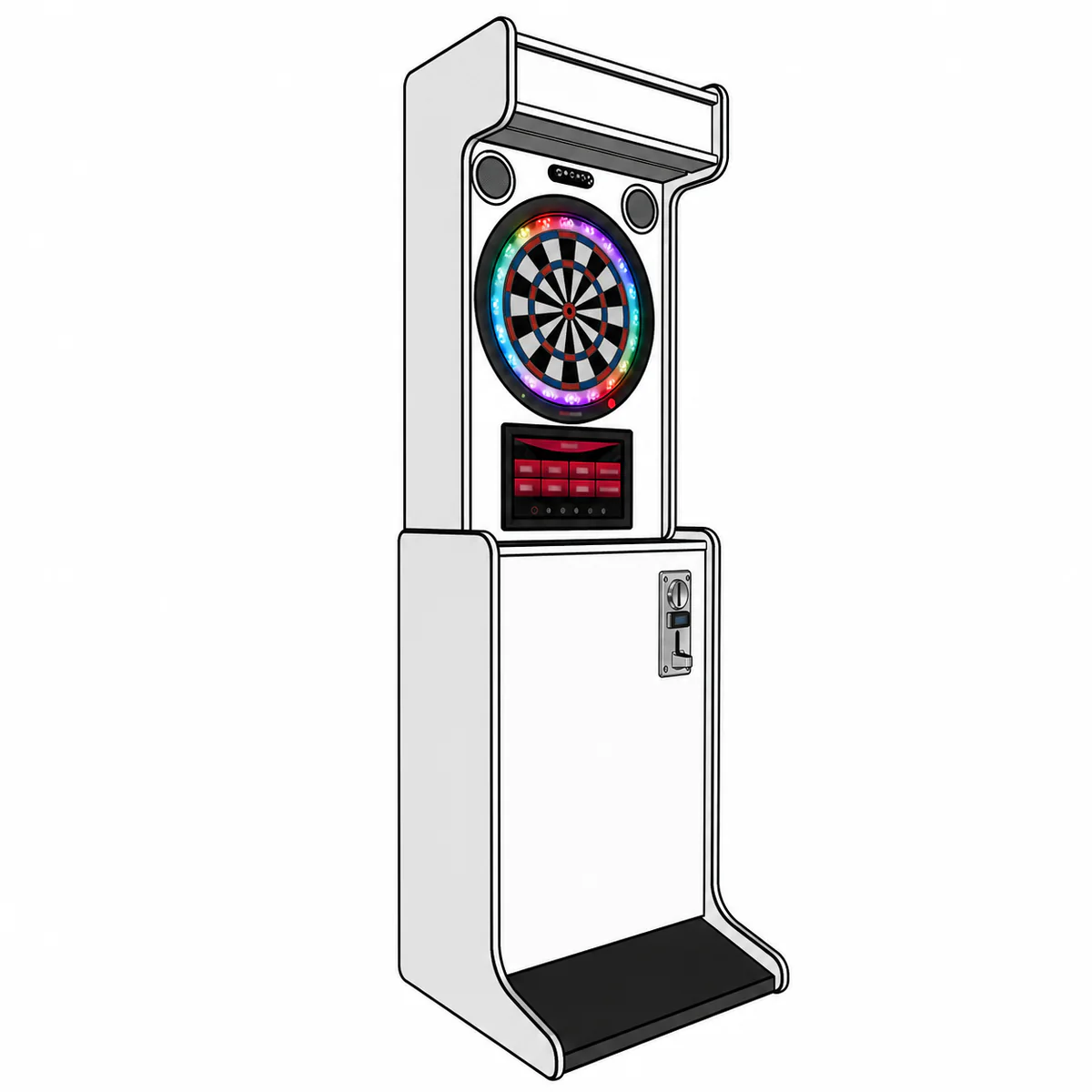 Dartcab professionnel avec monnayeur en configuration haut et bas